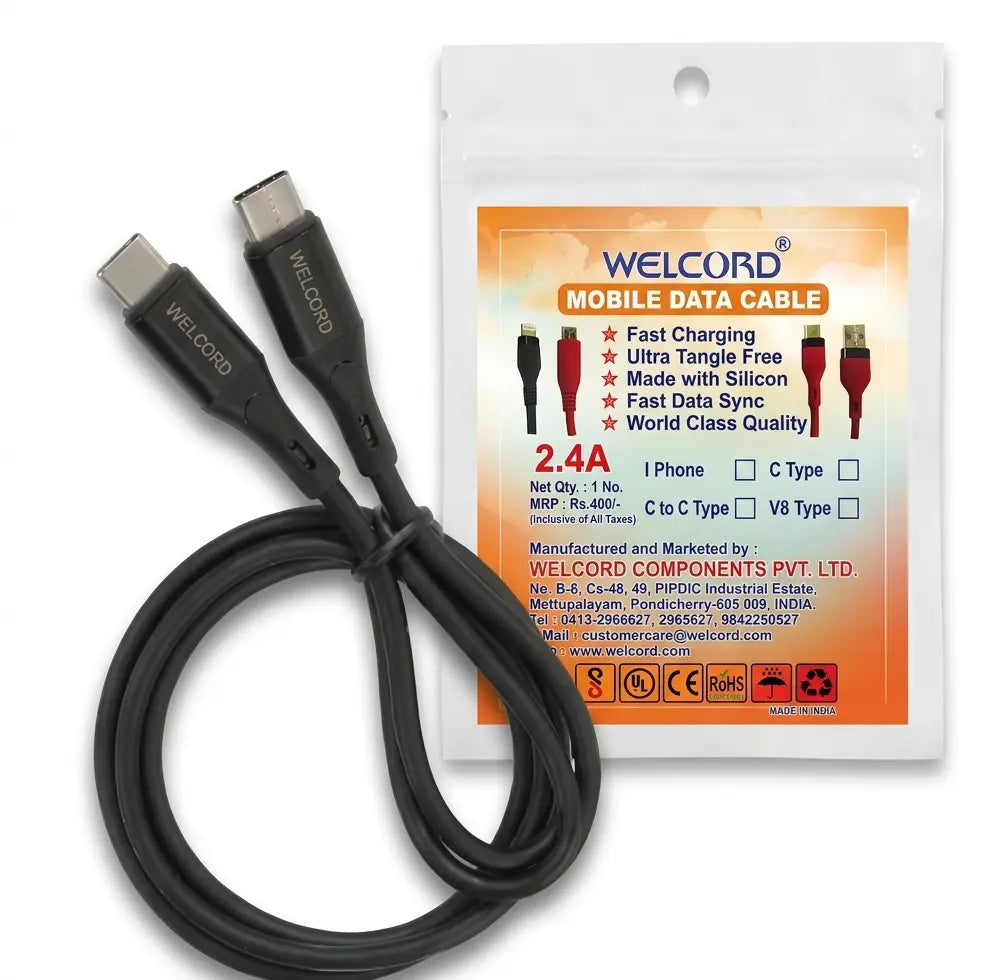C' to 'C' Type Charger Cable